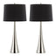 Diana - Contemporary Table Lamp (Set of 2) - Polished Nickel / Black Satin
