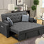 William - Sleeper Sofa With 2 USB Charging Ports And 4 Accent Pillows - Gray