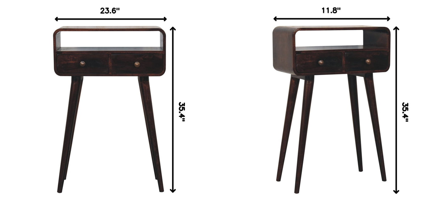 Solid Wood Curved Console Table