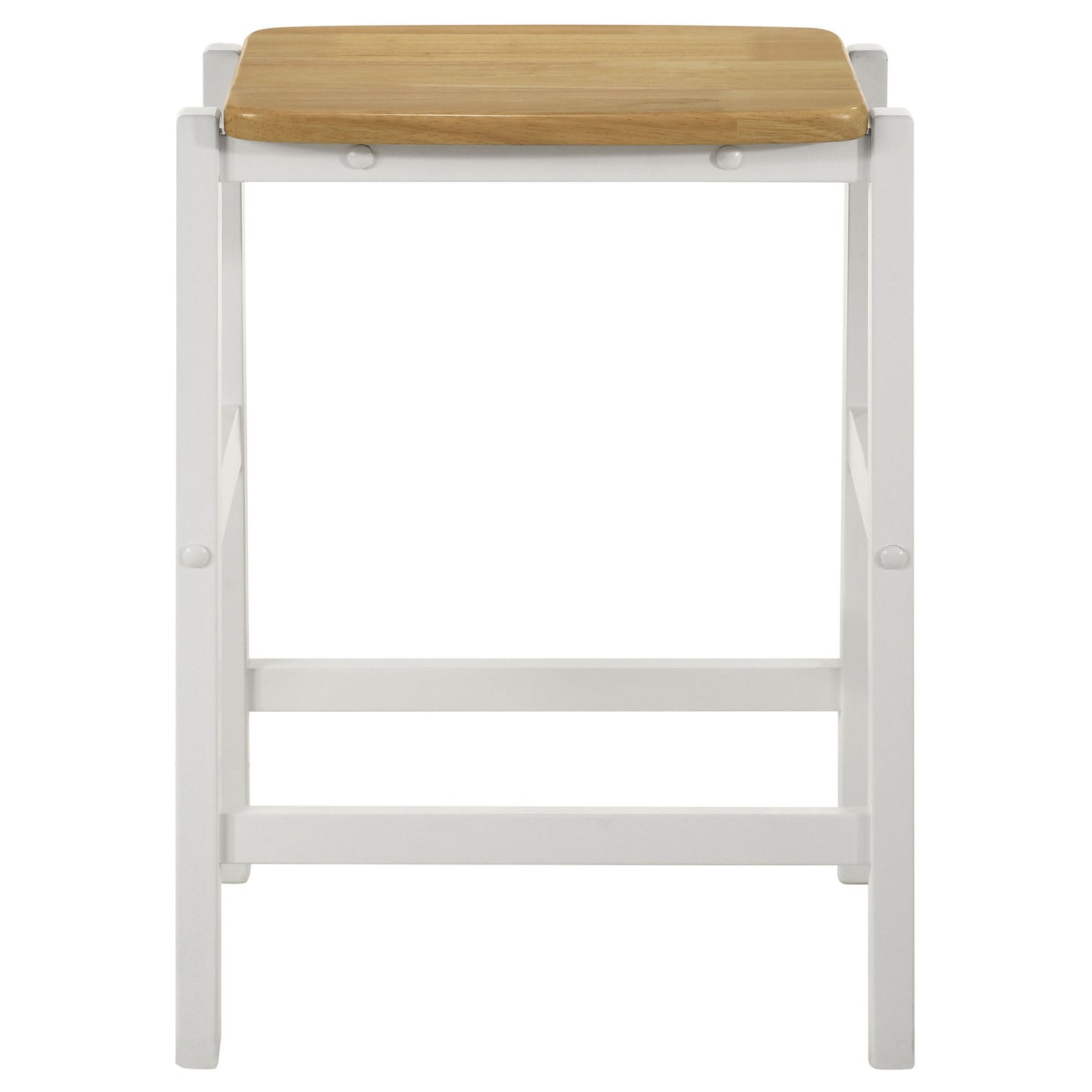 Prager - 3 Piece Kitchen Island Counter Table Set With Overhead Rack And Backless Stools - White