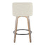 Toriano - Contemporary Fixed Height Counter Stool Swivel & Round Footrest (Set of 2)