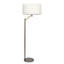 Serene - Floor Lamp With Rotary Switch Base Linen Shade - Brushed Nickel / White