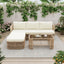 Outdoor Modular Conversation Sofa With Cushions And Coffee Table - Beige