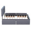 Upholstered Platform Bed With Classic Headboard And Drawers, No Box Spring Needed
