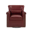 Swivel Accent Chair With Rolled Arm, Sewn Pillow Back, Nailhead Trim For Living Room