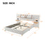 Upholstered Platform Bed, 2 Outlets And USB Charging Ports On Both Sides, 2 Bedside Pillows, Storage Shelves