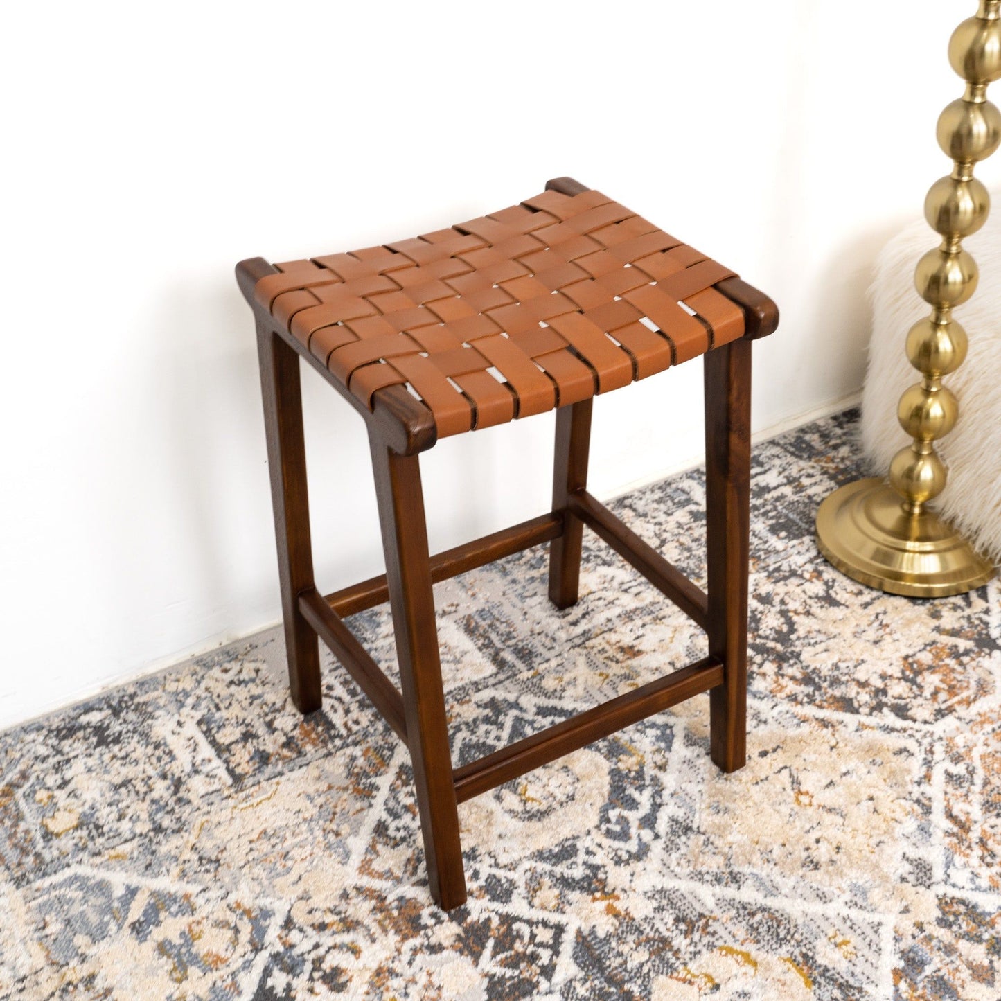James - Mid-Century Modern Genuine Counter Stool
