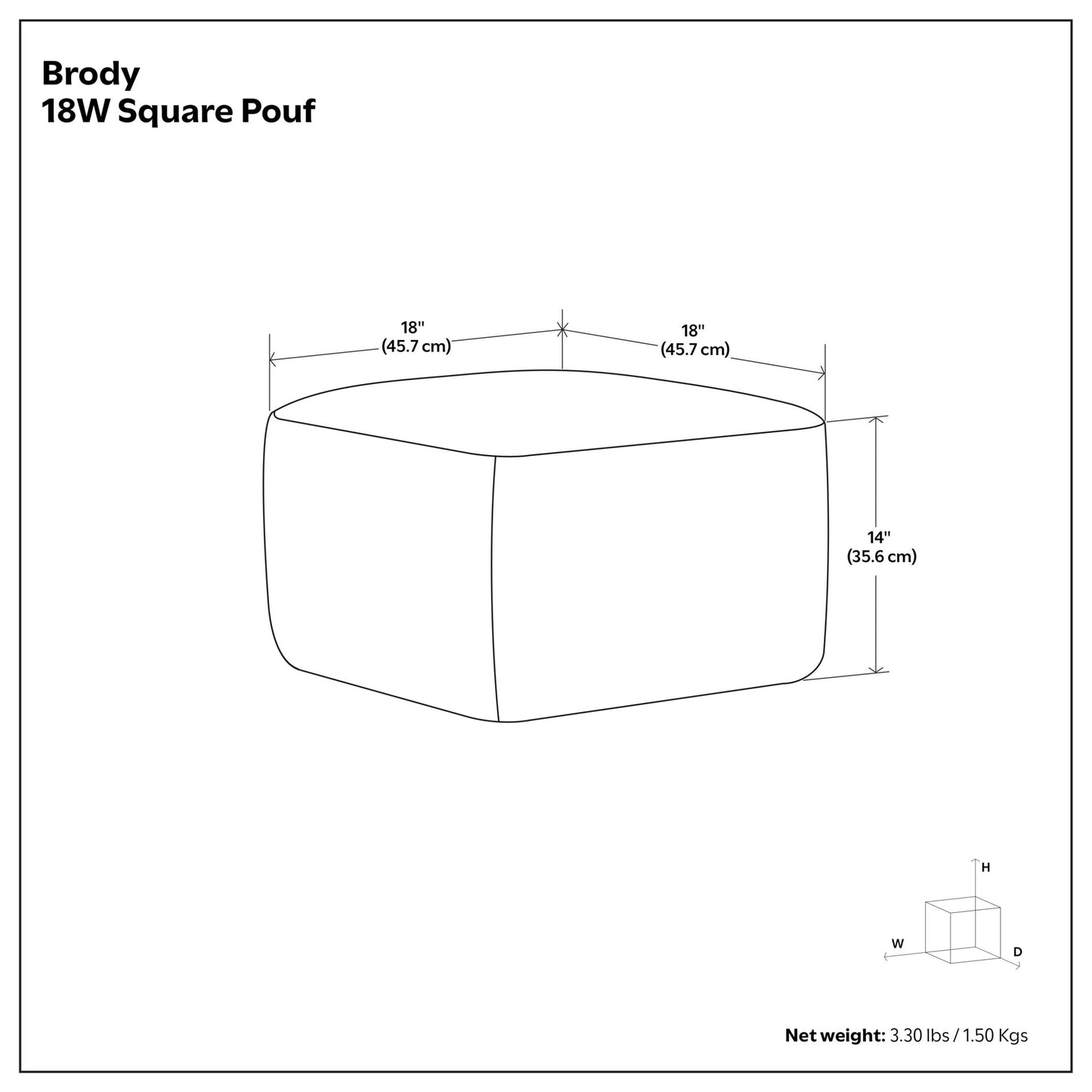 Brody - Versatile Square Pouf