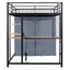 Loft Bed With Desk, Shelves, Power Outlet, LED Light And Wardrobe