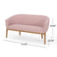 Mid Century Modern Loveseat With Channel Stitched Backrest