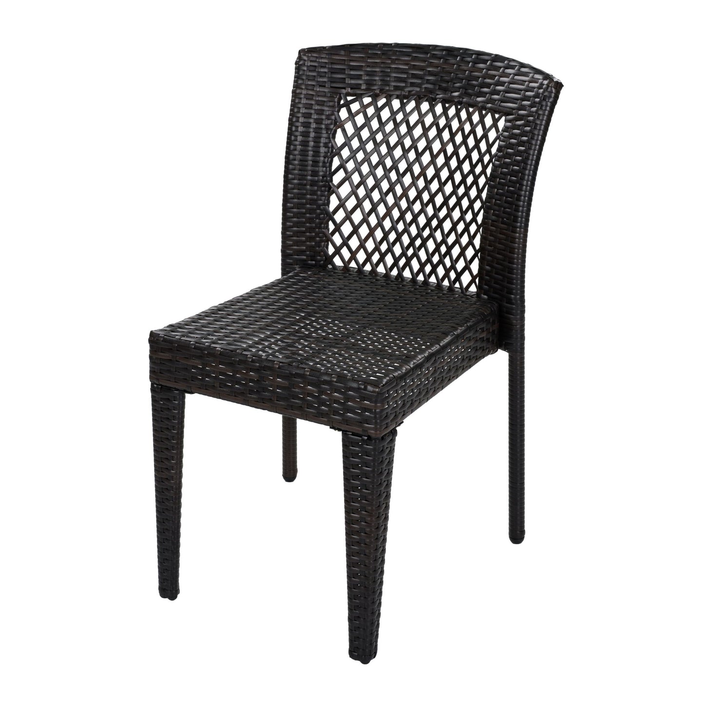 7 Piece Outdoor Dining Set With Table And 6 Chairs - Brown Multi