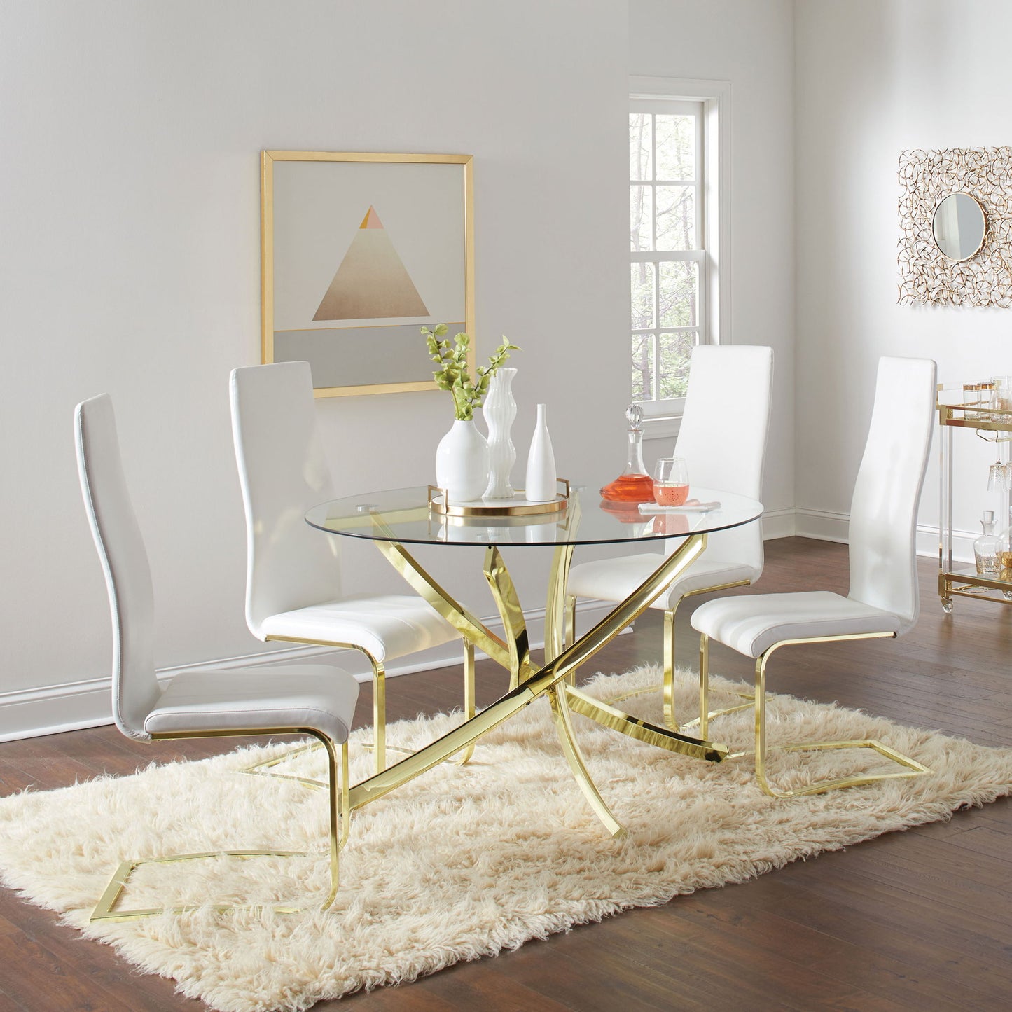 Whittingham - Dining Side Chair (Set of 4) - White / Gold