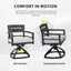 Outdoor Patio Swivel Rocker With Outdoor Grade Sunbrella Fabric Cushions (Set of 2) - Ember Black
