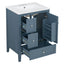 Modern Bathroom Vanity With Sink, Soft Close Drawers & Door, Storage Rack