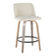 Toriano - Contemporary Fixed Height Counter Stool Swivel & Round Footrest (Set of 2)