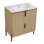 Bathroom Vanity With Ceramic Sink, Fluted Design