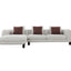 Mardi - Tweed Sectional Sofa With 3 Pillows - Maroon / Beige