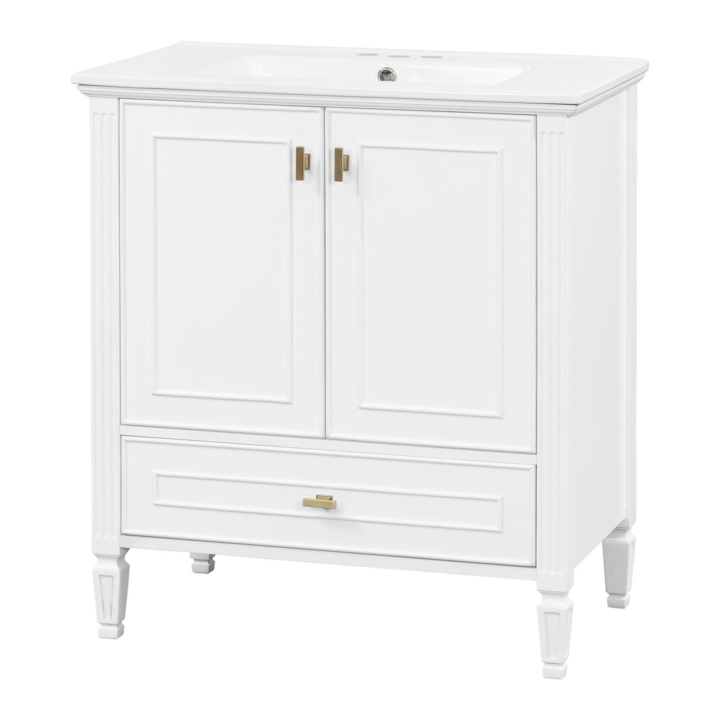 Freestanding Vanity With 1 Drawer & 2 Soft Close Doors With Door Mounted Storage