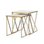 Sinclair - 2 Piece Nesting Table Set With Iron And Luxurious Marble Surface - White / Gold