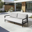 Outdoor Bench Seat Sofa, Sunbrella Cushion, Weather Resistant For Patio - Ember Black
