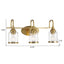 3 Lights Brush Vanity Light - Clear / Gold