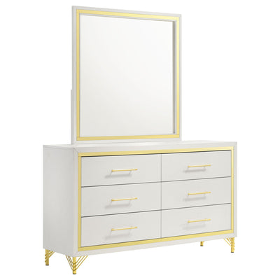 Malcolm - 6 Drawer Dresser With Mirror - White