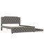 Upholstered Platform Bed With Trundle And 2 Sets Of USB Ports On Each Side, Fabric