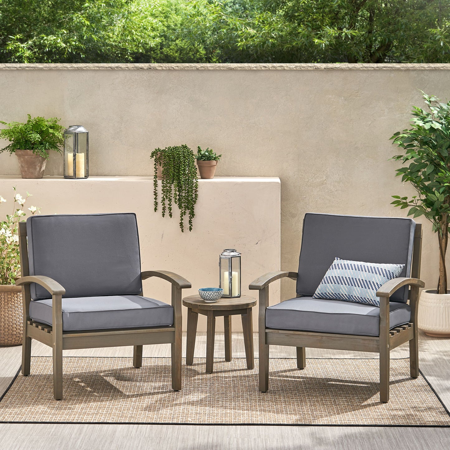 Peyton Club Chair Outdoor Seating Acacia Wood 32.25 X 28.00 X 31.25"