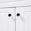 Bathroom Vanity Cabinet Only, 3 Drawers & 4 Doors With Double Layer Shelves - White