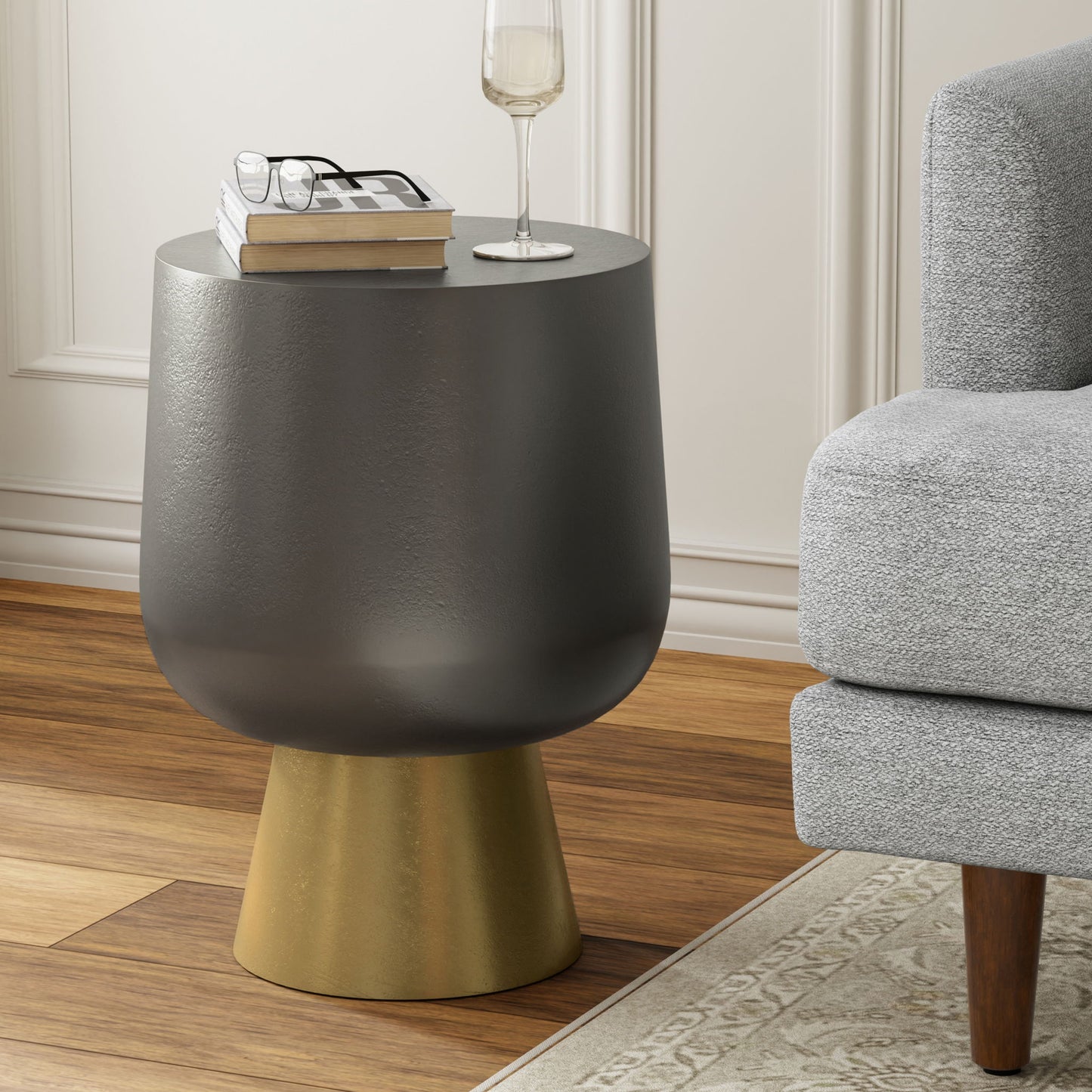 Anthony - Cast Aluminum Side Table - Bronze