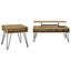 2 Piece Lift Top Coffee And End Table Set With Hairpin Legs - Golden Oak