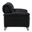 Eilene - Top Grain Leather Loveseat - Black