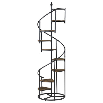 8 Shelf Staircase Bookcase Industrial Storage And Scratch Resistant Shelves - Brown