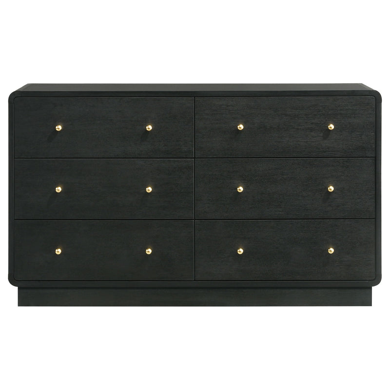 Burton - 6 Drawer Dresser Cabinet - Black