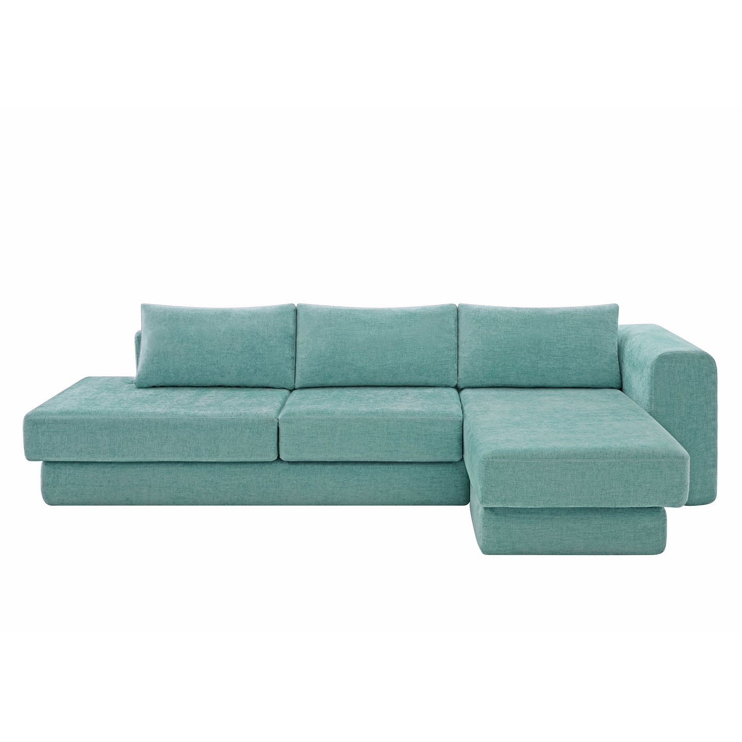 L-Shaped Modular Sofa With Double Layer Cushion