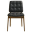 Tufted Back Dining Chairs With Tufted Upholstered Seats And Tapered Legs (Set of 2) - Black