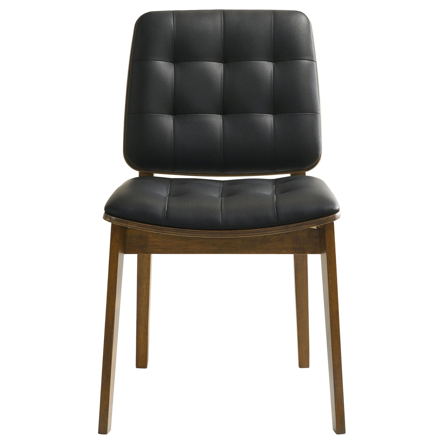 Tufted Back Dining Chairs With Tufted Upholstered Seats And Tapered Legs (Set of 2) - Black