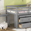Loft Bed With Retractable Writing Desk And 4 Drawers, With Lateral Portable Desk And Shelves