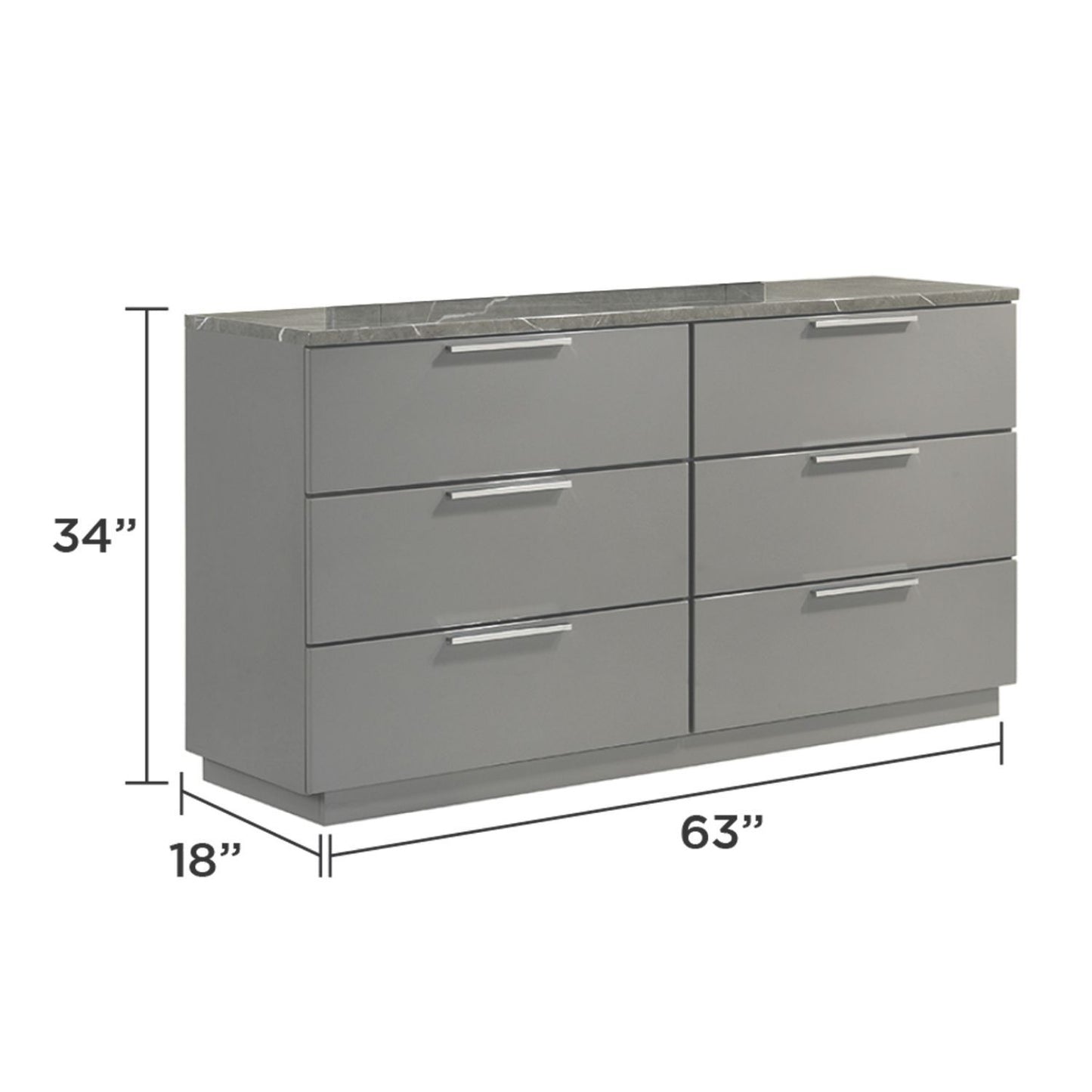 Elara - Dresser With Spacious Drawers - Gray