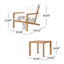 3 Piece Outdoor Chat Set With Table And 2 Adirondack Chairs - White / Brown Patina