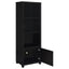 Sandl - 3 Shelf Media Tower With Cabinet Storage Solution - Black