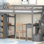 Loft Bed With Storage Drawers, Desk And Stairs With Shelves