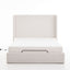 Caron - Queen Size Upholstered Wingback Bed With Adjustable Base Bundle Set - Ivory
