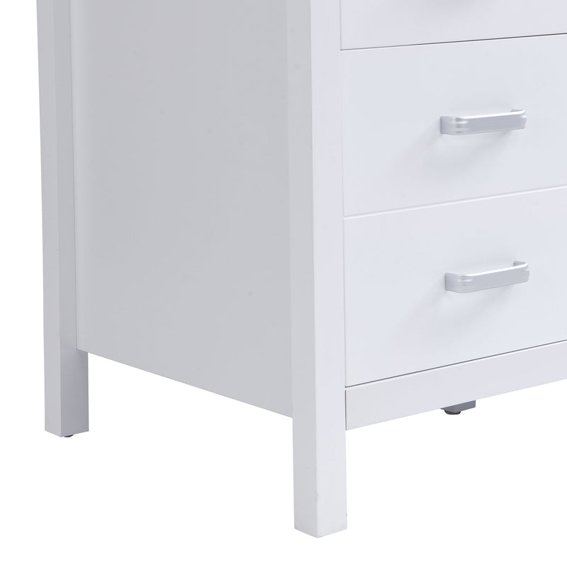 46.5" Modern Bathroom Vanity Cabinet Only, Soft Close Door & 6 Drawers - White