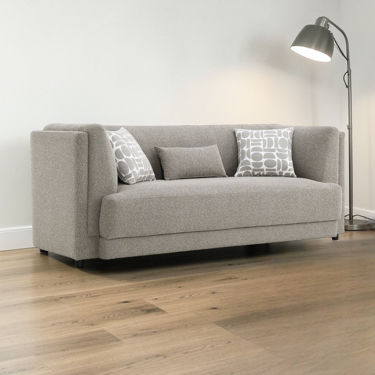 Glenda - Sofa With 3 Pillows - Gray