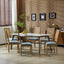 French Country Dining Chair With Rectangular Cane Backrest And Smooth Upholstered Seating