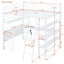 Loft Bed With 4 Layers Of Shelves And L-Shaped Desk, Stylish Metal Frame Bed With A Set Of Sockets, USB Ports And And Wireless Charging