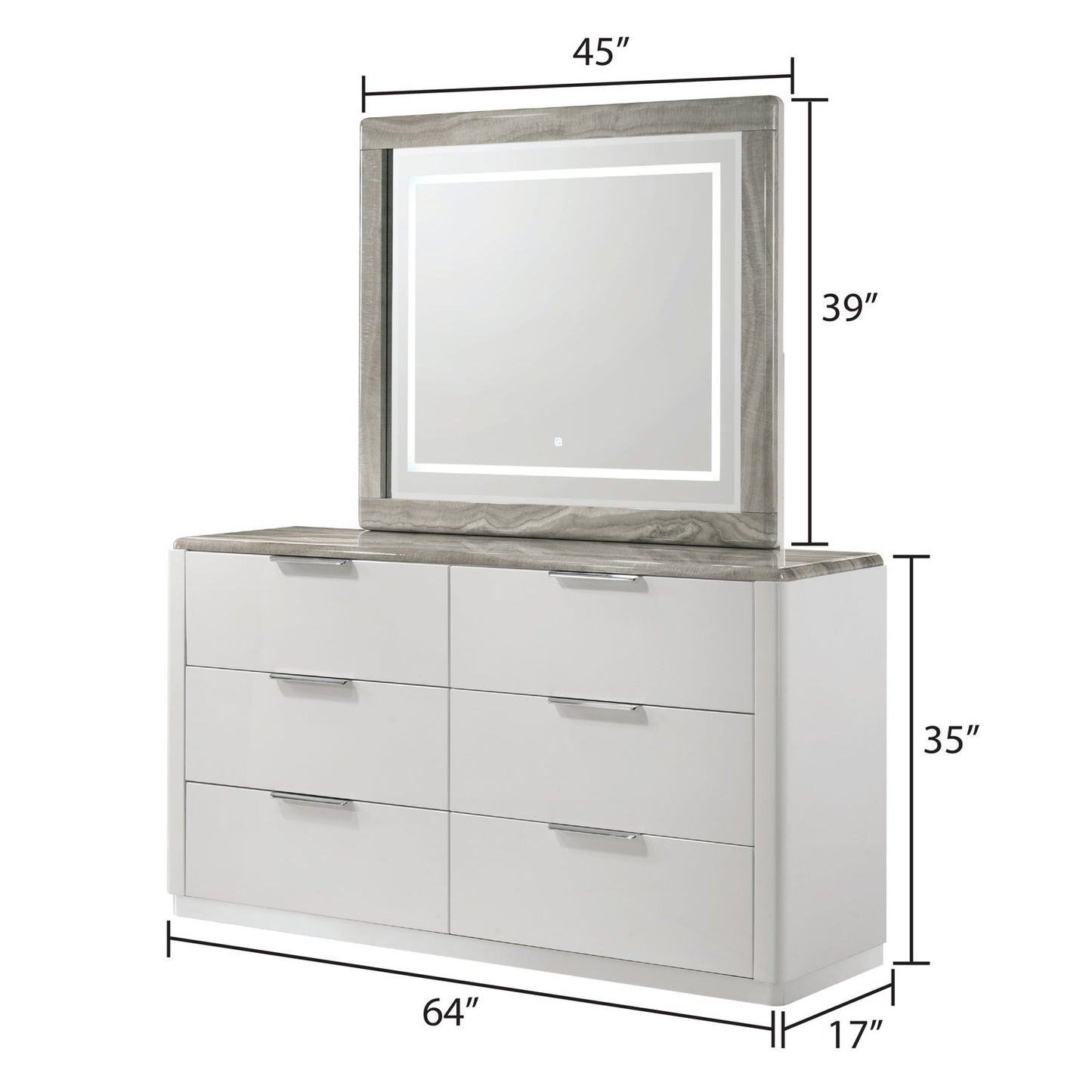 Jazz - 6 Drawer Dresser (Mirror Not Included) - White