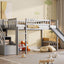 Loft Stairway Bed With 2 Drawers, Convertible Ladder And Slide