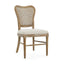 Classic Retro Dining Chair (Set of 2) With Rattan Backrest - Dark Brown / Beige